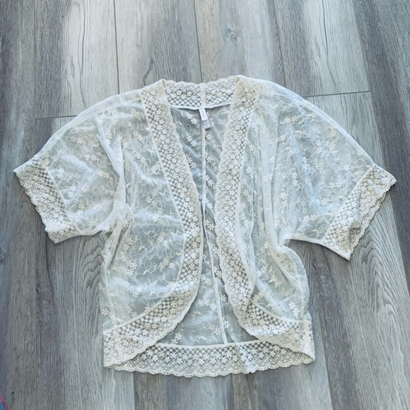 Xhilaration Sweaters Xhilaration Cream Lace Cardigan Womens Xs